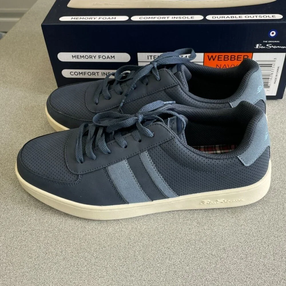 Ben Sherman Webber Men's Size 10.5  Navy Sneakers Memory Foam